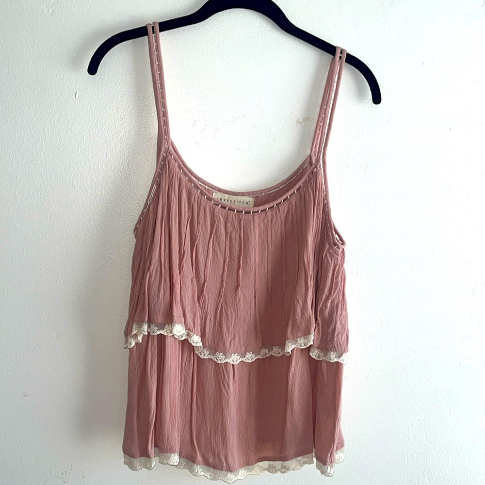 Love stitch tank top. Size L